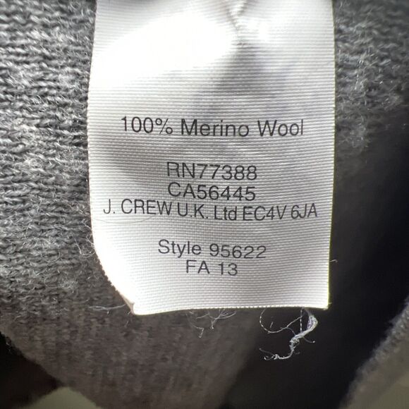 J Crew Womens Marino Wool Tunic Sweater V-Neck Small Hidden Pockets Heather Gray - Picture 8 of 9